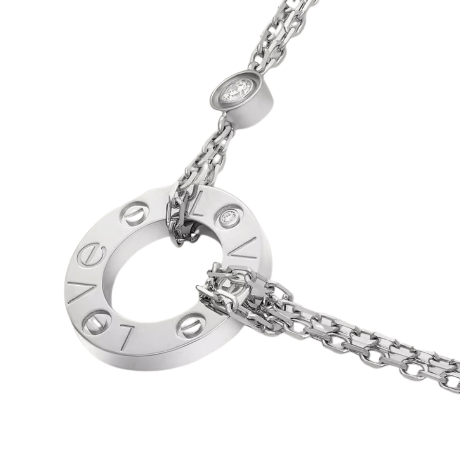 LOVE pendant, 2 diamonds - Image 3