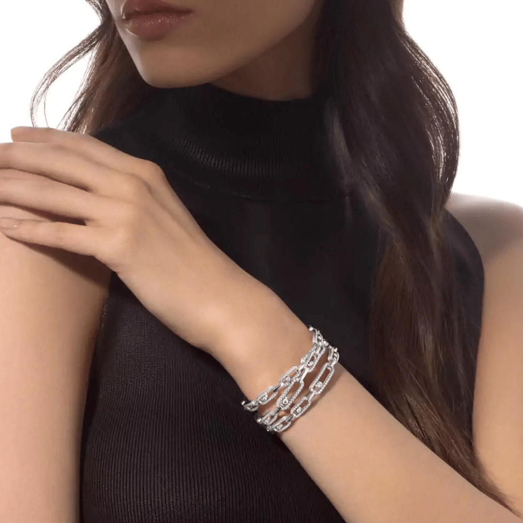 Move Link Three-row Cuff Bracelet - Image 3